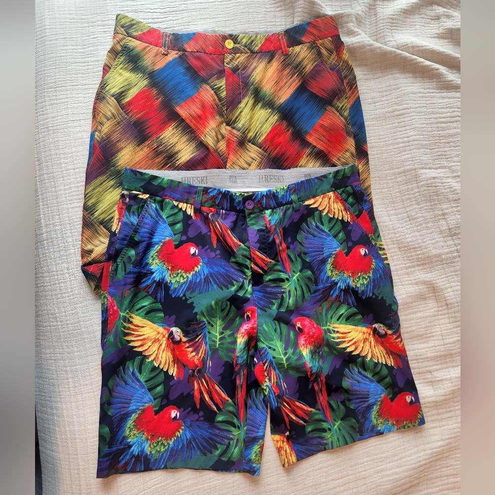 Hreski Vibrant Parrot Print Men's Shorts
